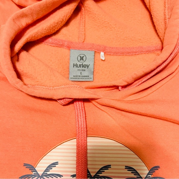 Size L • Hurley Coral Sunset Hoodie – Graphic Palm Logo - Picture 5 of 9